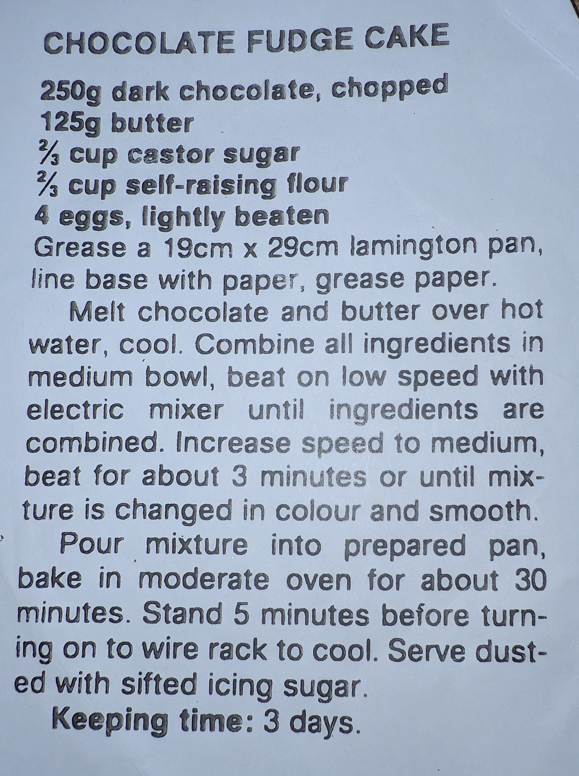 Scanned original recipe
