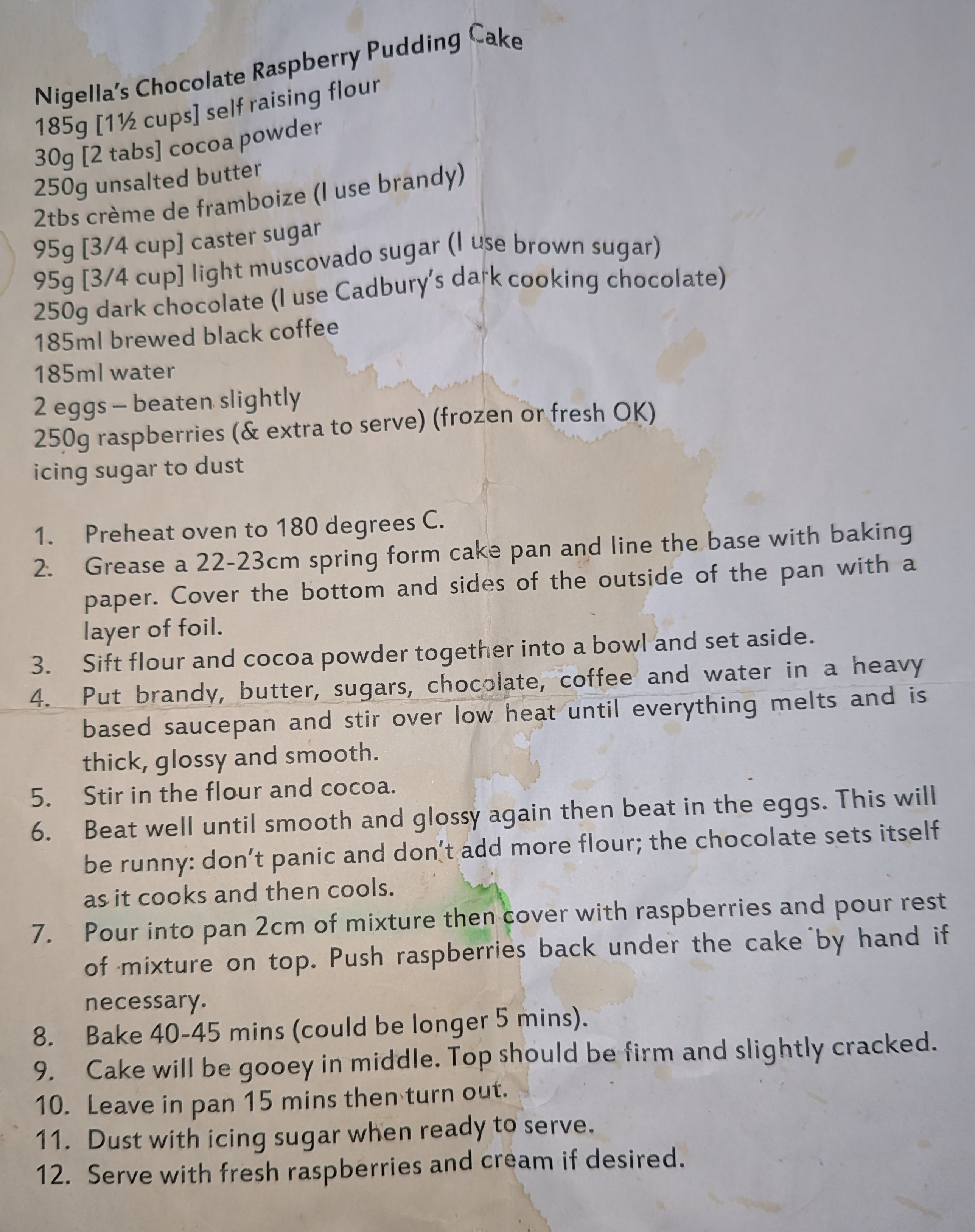 Scanned original recipe