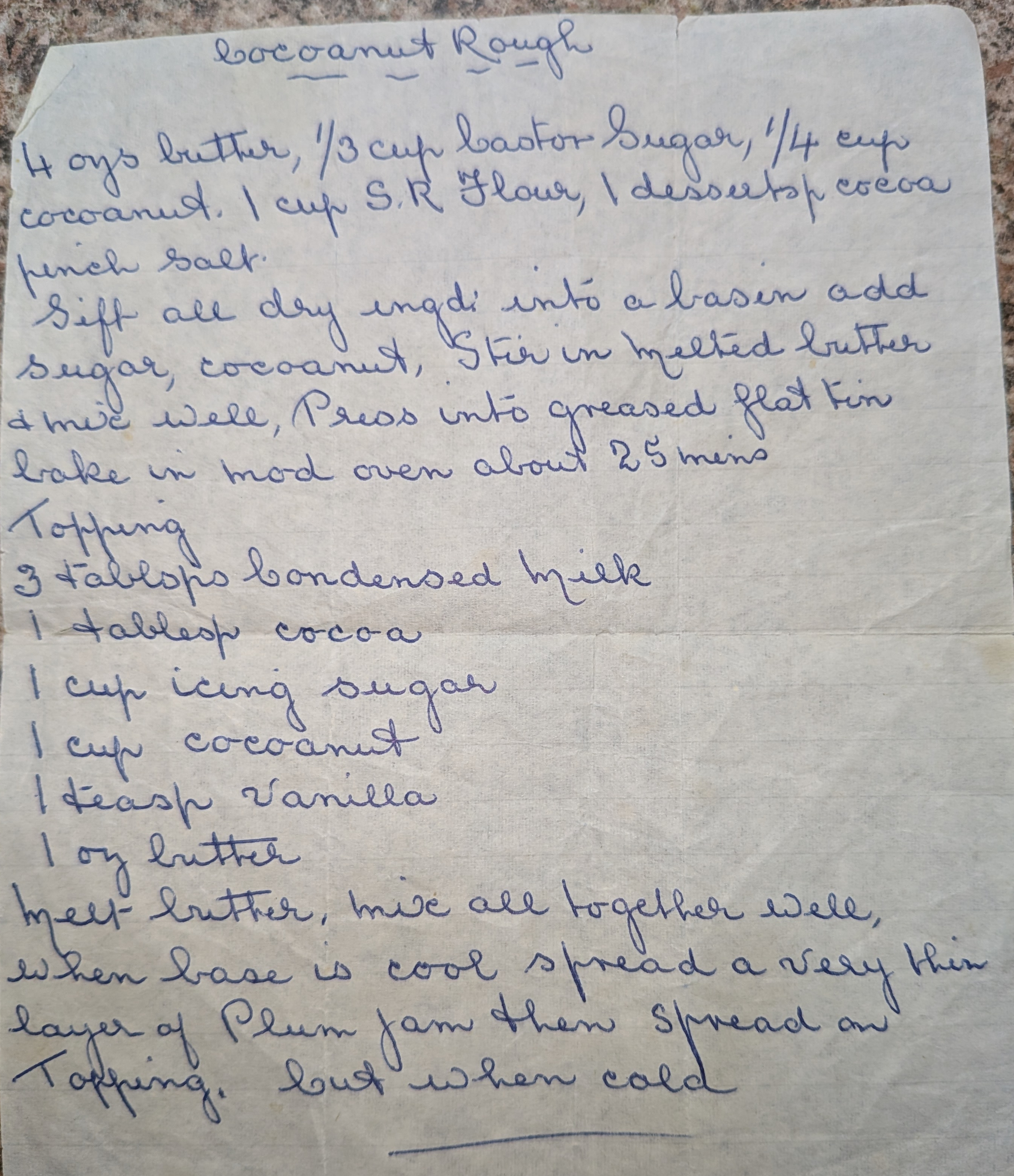 Scanned original recipe