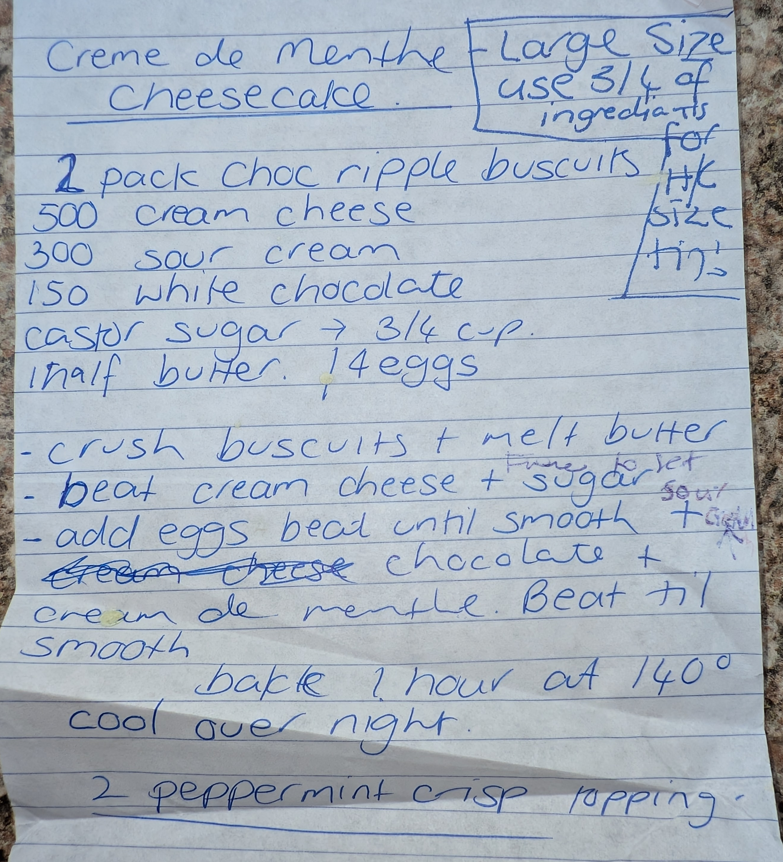 Scanned original recipe