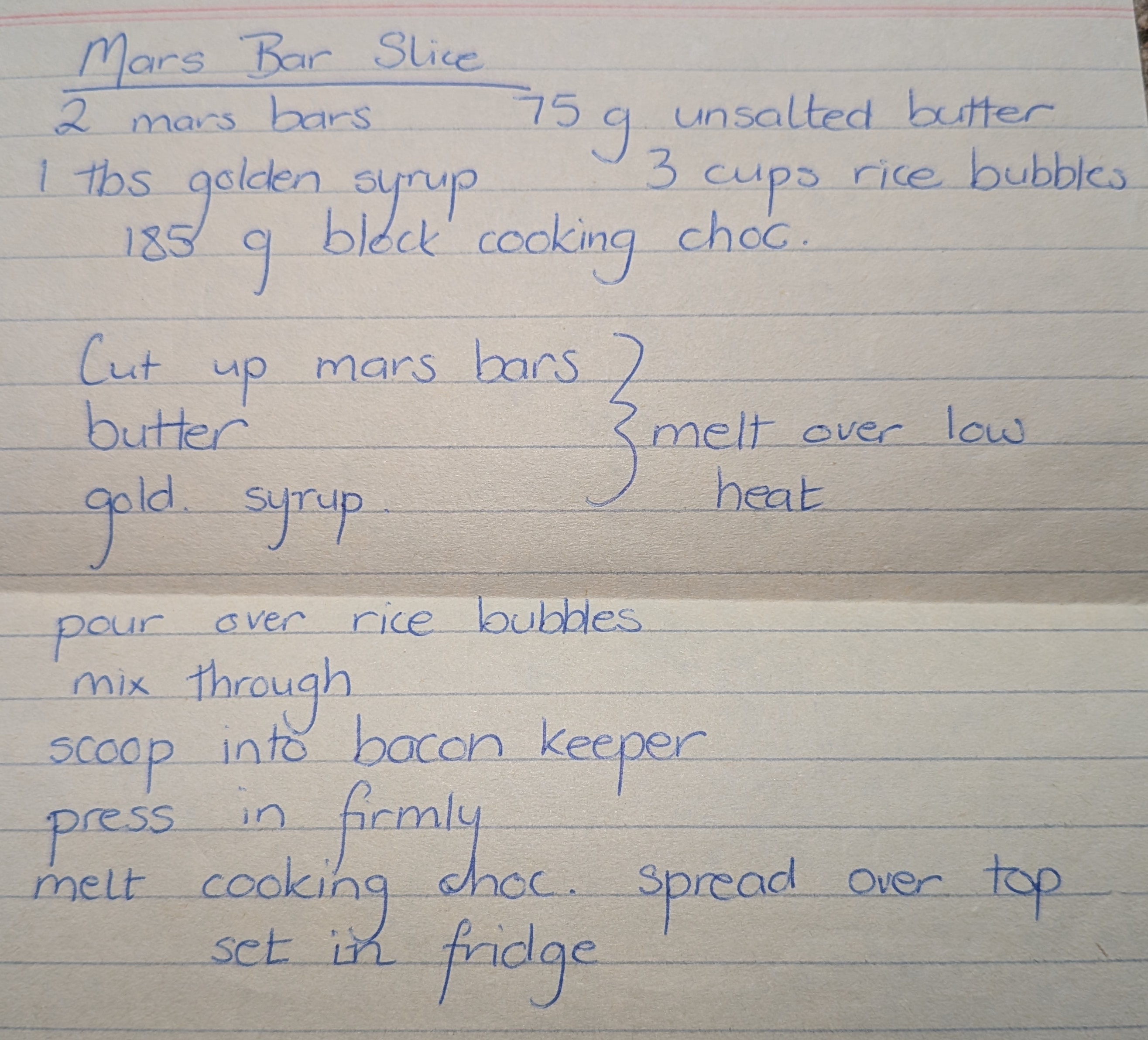 Scanned original recipe