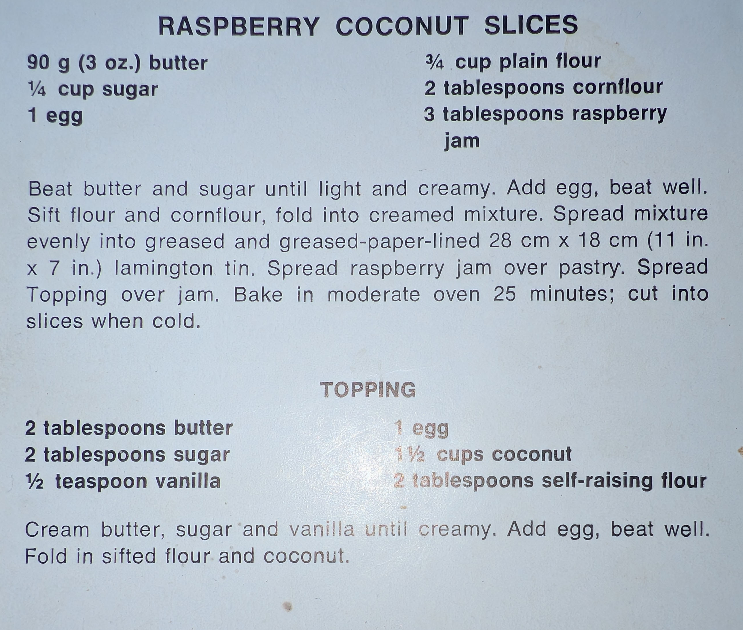 Scanned original recipe