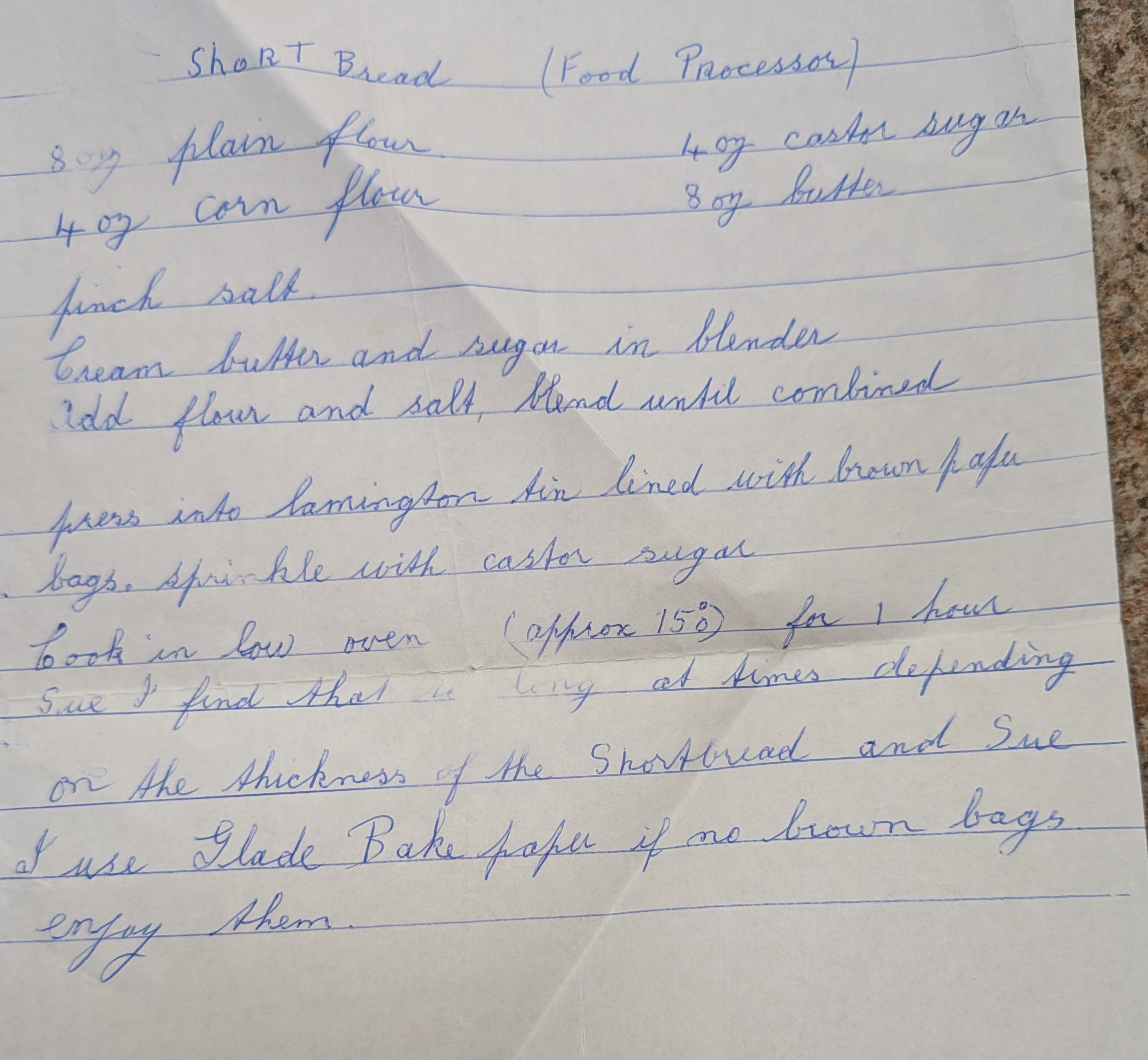 Scanned original recipe