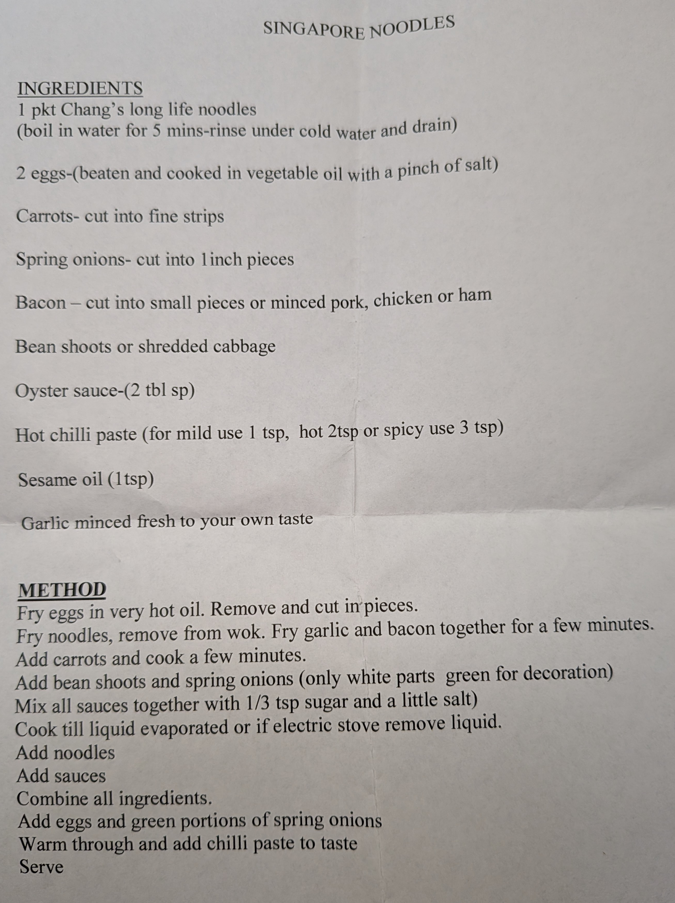 Scanned original recipe