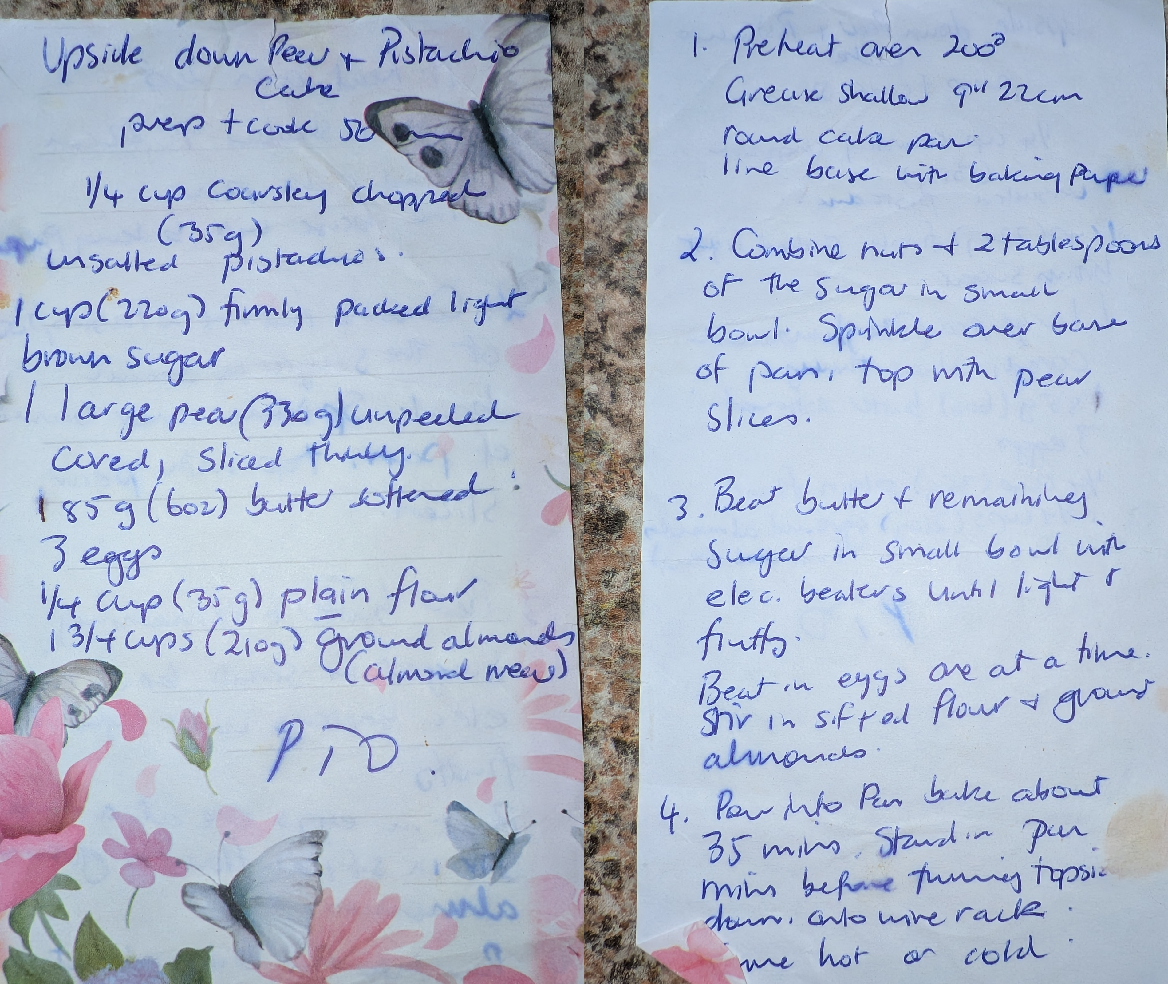 Scanned original recipe